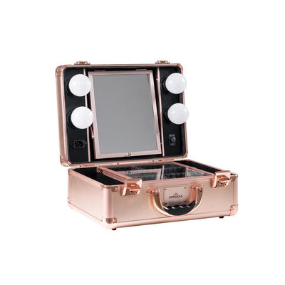 SlayCase Vanity Travel Case in Rose Gold Bling