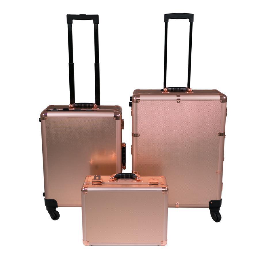SlayCase XL Vanity Travel Train Case in Rose Gold Bling