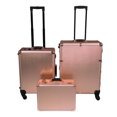 SlayCase XL Vanity Travel Train Case in Rose Gold Bling
