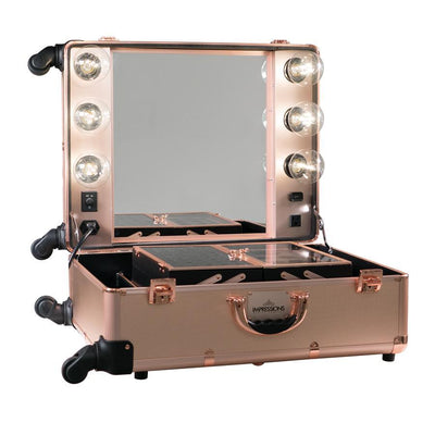 SlayCase Pro Vanity Travel Train Case in Rose Gold XXL