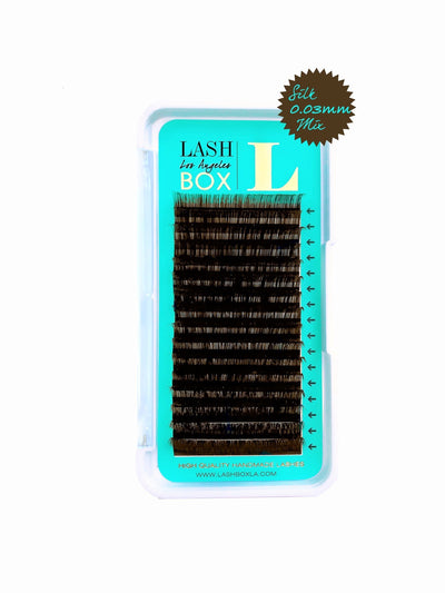 Deep Brown Color / Soft Silk Mink 0.03mm Mixed Lengths Tray