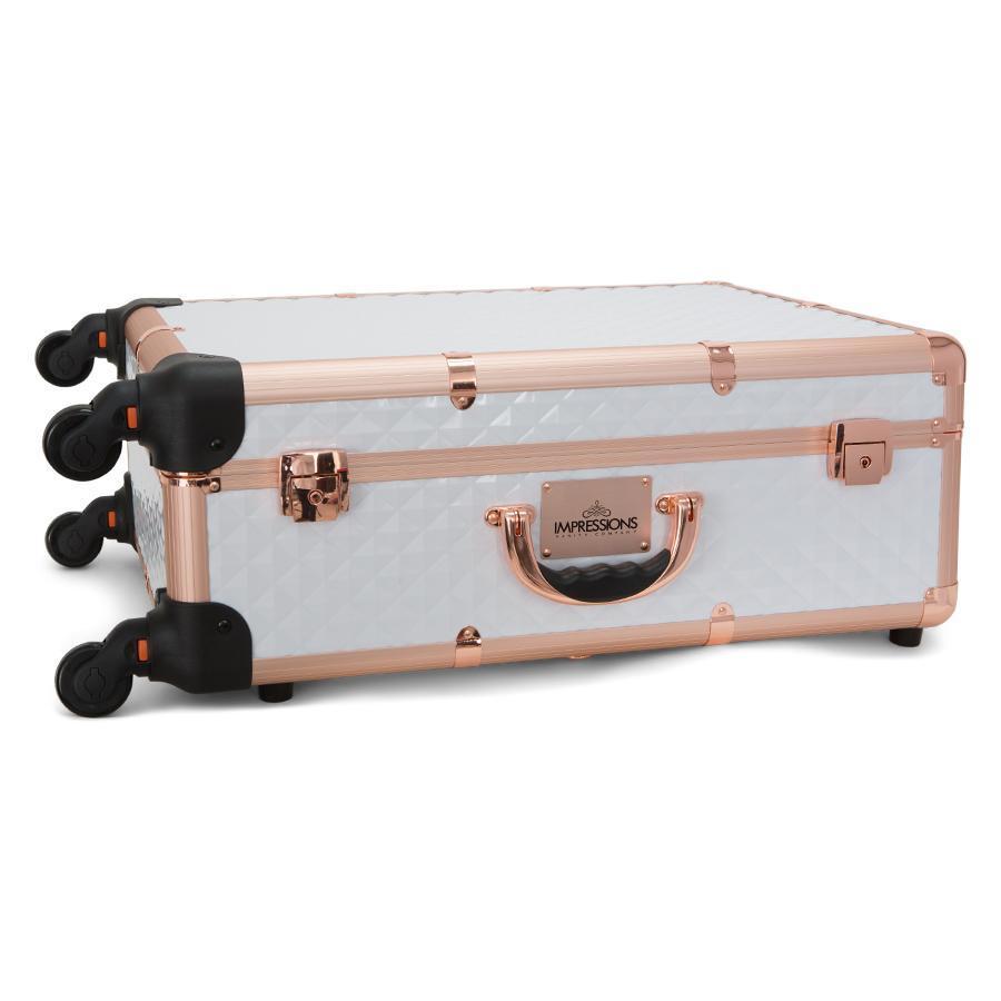 SlayCase Pro Vanity Travel Train Case in White and Rose Gold XXL