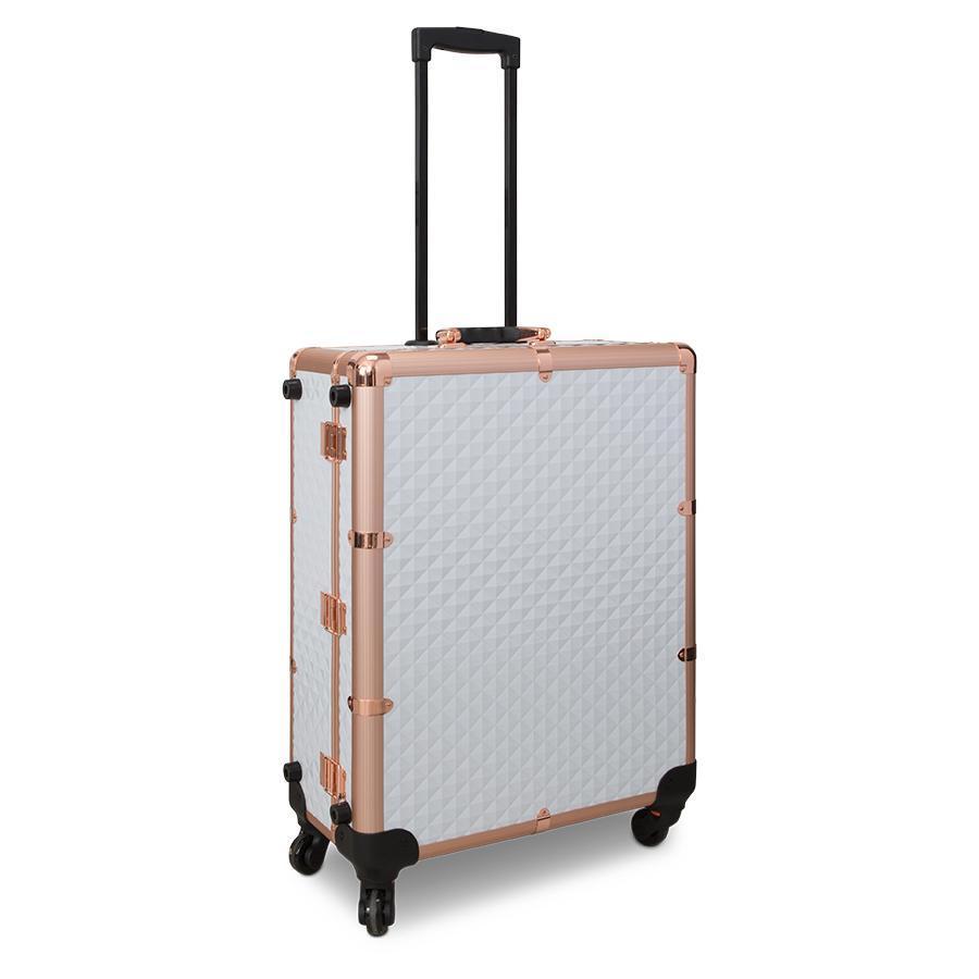 SlayCase Pro Vanity Travel Train Case in White and Rose Gold XXL